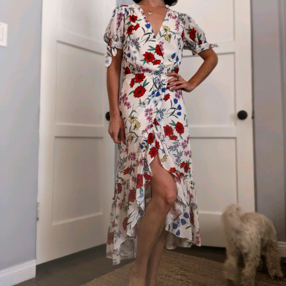 Yumi Kim Flower Wrap Midi Dress